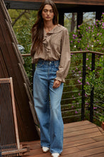 Load image into Gallery viewer, Walk the Line Blouse - Brown Gingham (Style L8738)
