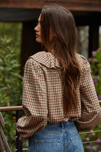 Load image into Gallery viewer, Walk the Line Blouse - Brown Gingham (Style L8738)

