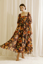 Load image into Gallery viewer, Warm Floral Maxi Dress - Brown / Orange Floral
