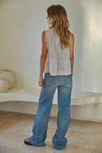 Load image into Gallery viewer, Watson Sleeveless Blouse - Cream w/ Black Stripes (Style L7920)
