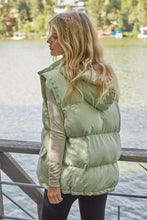 Load image into Gallery viewer, Where To Hooded Puffer Vest - Light Sage
