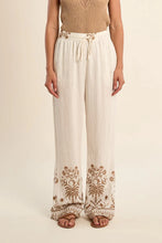 Load image into Gallery viewer, Embroidered Wide Leg Pants - White (Style #LA1904EE)
