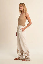 Load image into Gallery viewer, Embroidered Wide Leg Pants - White (Style #LA1904EE)
