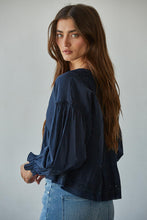 Load image into Gallery viewer, Willowisp Collared Blouse - Navy (Style L8784)
