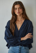 Load image into Gallery viewer, Willowisp Collared Blouse - Navy (Style L8784)
