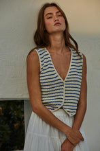 Load image into Gallery viewer, Winslet Sweater Vest - Natural/Blue (Style #W1935)
