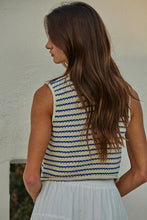 Load image into Gallery viewer, Winslet Sweater Vest - Natural/Blue (Style #W1935)
