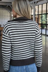 Yor Cardigan Sweater - Brown Stripe