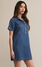 Load image into Gallery viewer, Kellie Denim Mini Dress - Med Indigo
