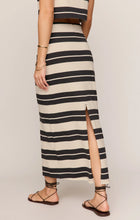 Load image into Gallery viewer, Gail Striped Jersey Midi Skirt - Ash Black
