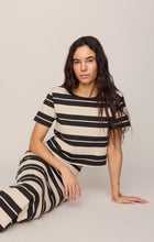 Load image into Gallery viewer, Stellan Striped Jersey Tee - Ash Black
