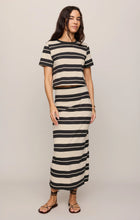 Load image into Gallery viewer, Gail Striped Jersey Midi Skirt - Ash Black
