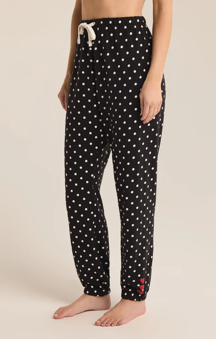 Dot Life Jogger - Black w/ Ivory Dots