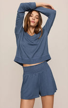 Load image into Gallery viewer, Dawn Smocked Brushed Jersey Shorts - True Navy
