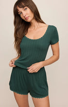 Load image into Gallery viewer, Countryside Lace Scoop Tee - Emerald Cove
