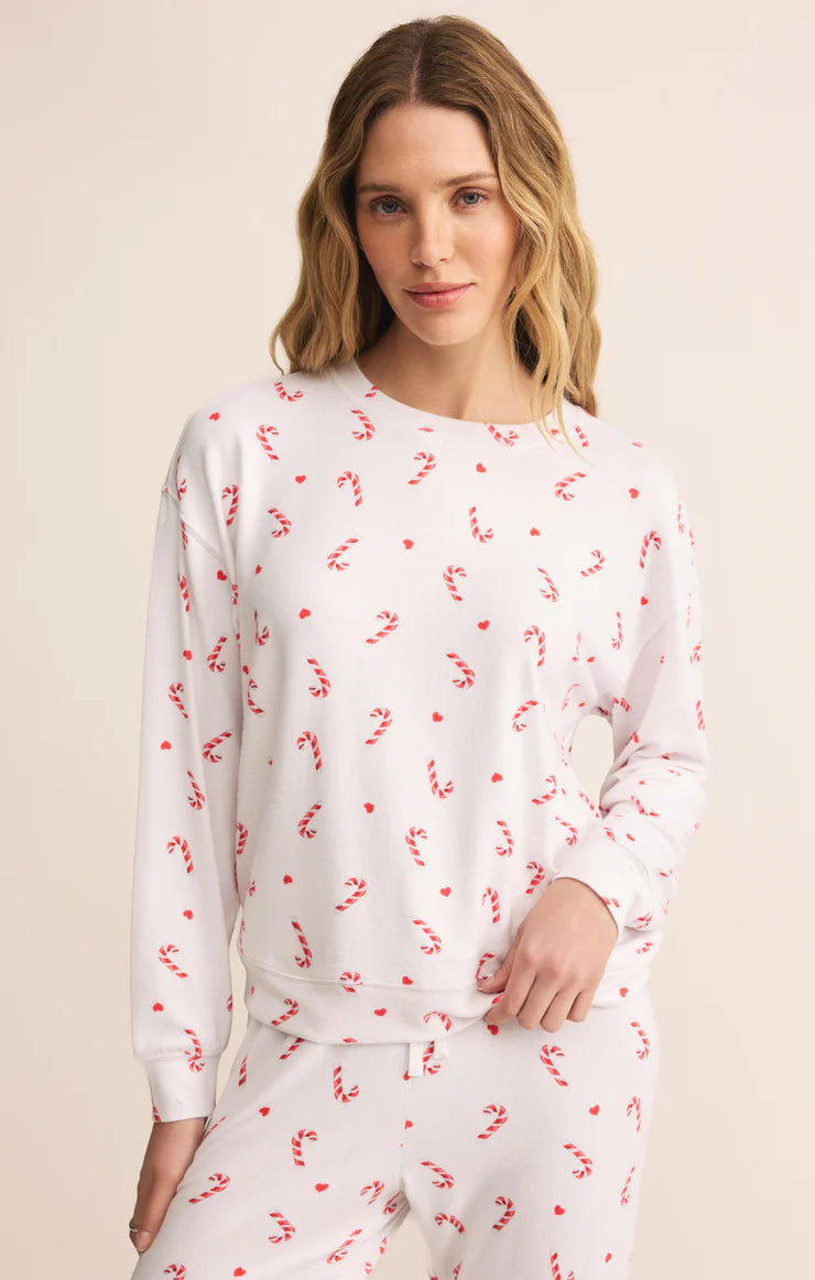 Cozy Candy Cane Set - Holiday Print on White