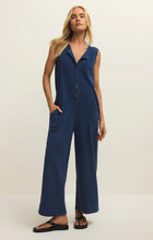 Load image into Gallery viewer, Fiona Jersey Denim Jumpsuit - Blue Indigo
