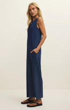 Load image into Gallery viewer, Fiona Jersey Denim Jumpsuit - Blue Indigo
