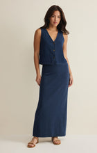 Load image into Gallery viewer, Gail Jersey Denim Midi Skirt - Blue Indigo
