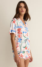 Load image into Gallery viewer, Beach Days Getaway PJ Shirt - Tropic Print on White
