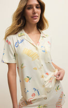 Load image into Gallery viewer, Beach Days PJ Shirt - Tropic Print on Vanilla Ice
