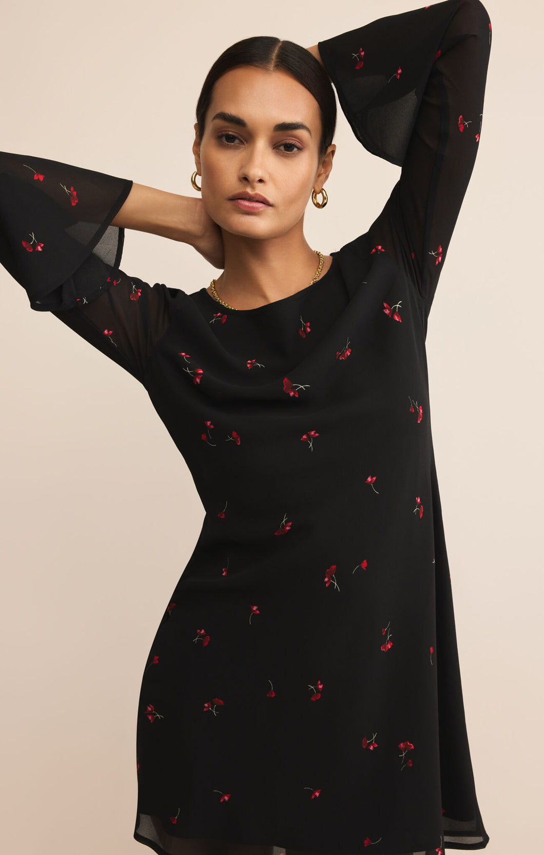 Campbell Rio Floral Mini Dress - Black