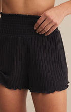 Load image into Gallery viewer, Dawn Smocked Rib Shorts - Black Sand
