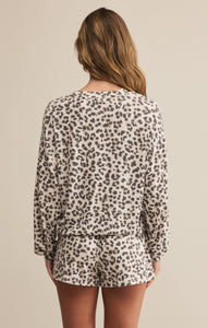 Luxe Leopard LS Top - Leopard Print on Champagne