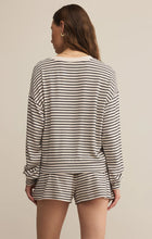 Load image into Gallery viewer, Luxe Stripe LS Top - Black Stripe on Crystal
