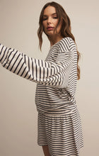 Load image into Gallery viewer, Luxe Stripe LS Top - Black Stripe on Crystal
