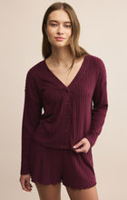 Load image into Gallery viewer, Mara Rib LS Cardigan - Merlot
