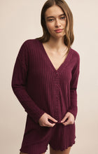 Load image into Gallery viewer, Mara Rib LS Cardigan - Merlot
