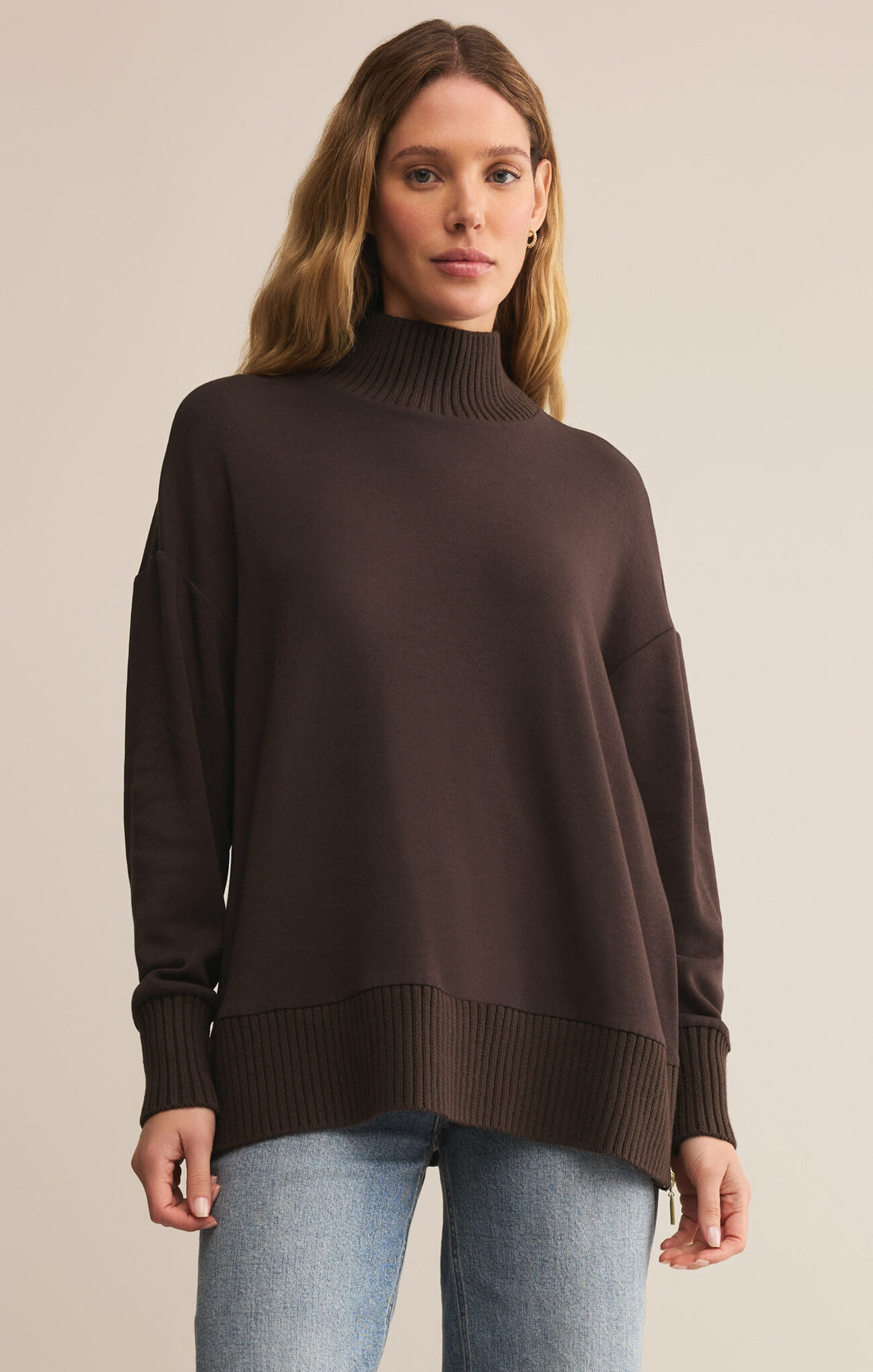 Sable Rib Sweatshirt - Chocolate Cherry