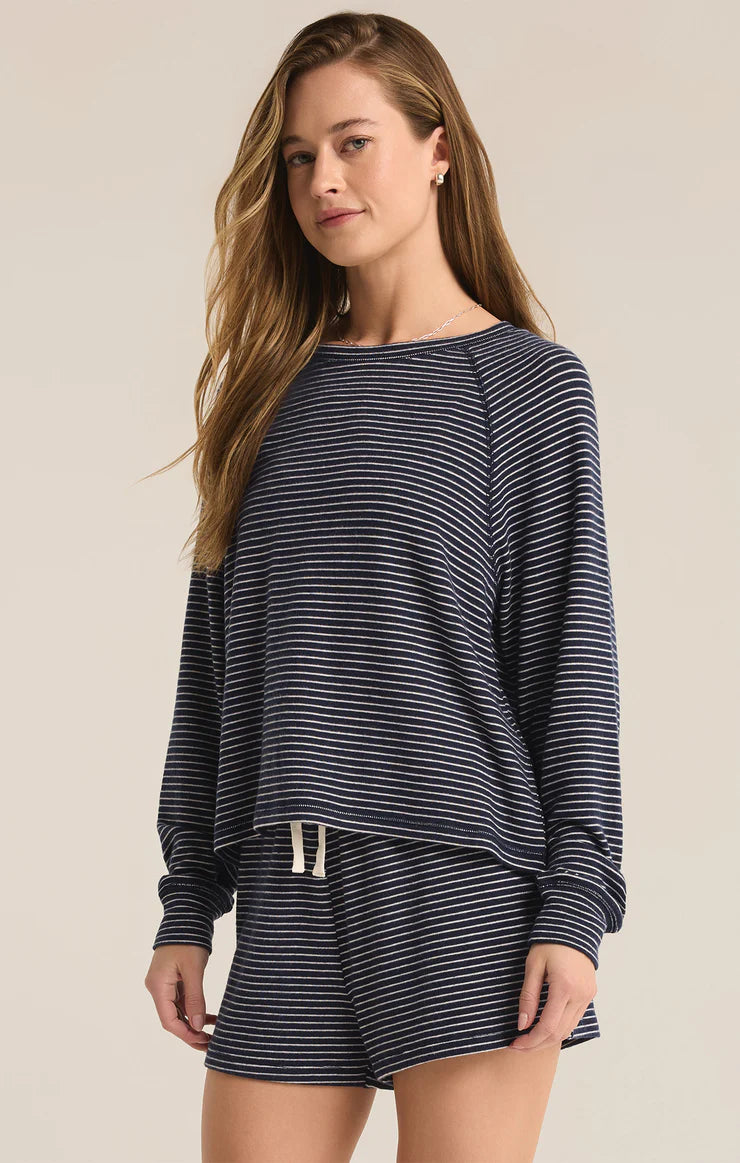 Staying in Stripe L/S Top - Eclipse