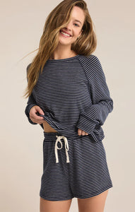 Staying in Stripe L/S Top - Eclipse