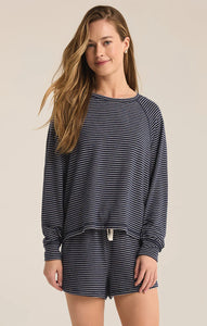 Staying in Stripe L/S Top - Eclipse