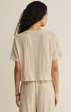 Load image into Gallery viewer, Sway Textured Cropped Tee - Whisper White - Black
