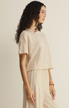 Load image into Gallery viewer, Sway Textured Cropped Tee - Whisper White - Black
