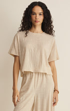 Load image into Gallery viewer, Sway Textured Cropped Tee - Whisper White - Black
