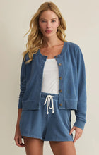 Load image into Gallery viewer, Daily Denim Knit Cardigan - Calypso Blue Indigo
