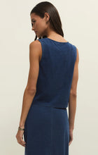 Load image into Gallery viewer, Noelle Jersey Denim Top - Blue Indigo

