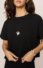 Load image into Gallery viewer, Sway Textured Cropped Tee - Whisper White - Black
