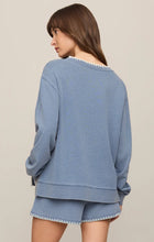 Load image into Gallery viewer, Cam Knit Denim Whipstitch Top - Santorini Indigo
