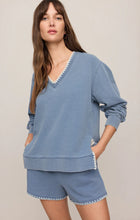 Load image into Gallery viewer, Cam Knit Denim Whipstitch Top - Santorini Indigo
