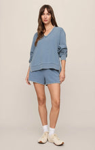 Load image into Gallery viewer, Cam Knit Denim Whipstitch Top - Santorini Indigo
