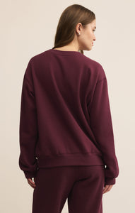 Boyfriend Cotton Sweatshirt - Merlot