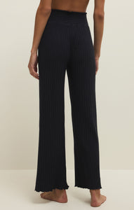 Dawn Smocked Rib Pants - Black Sand 