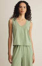 Load image into Gallery viewer, Sloane Jersey V-Neck Tank - Crystal Green
