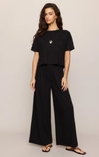 Load image into Gallery viewer, Sway Textured Cropped Tee - Whisper White - Black
