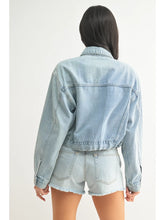 Load image into Gallery viewer, Zadie Crop Denim Jacket - Light Denim (Style DA786N-LT)
